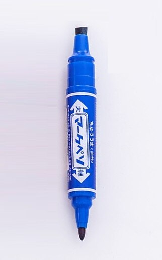 Permanent marker Indelible Waterproof Pens Dual Side Writing two side smooth writing logistics WSPM-502: 1 pc in blue
