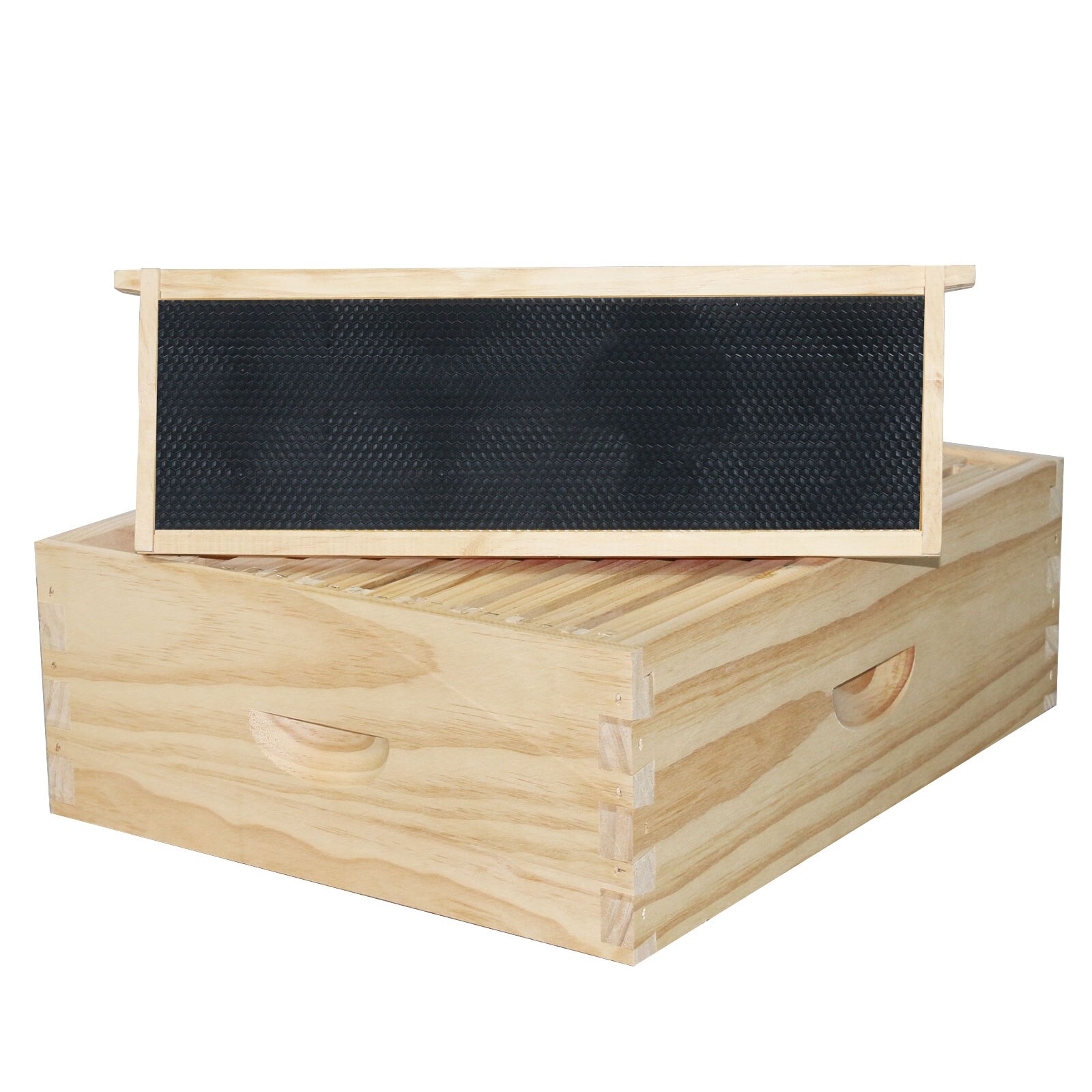 10 Frame Super Bee Box Langstroth Medium unassembled Beehive Kit Hive with Frames for Beekeeping