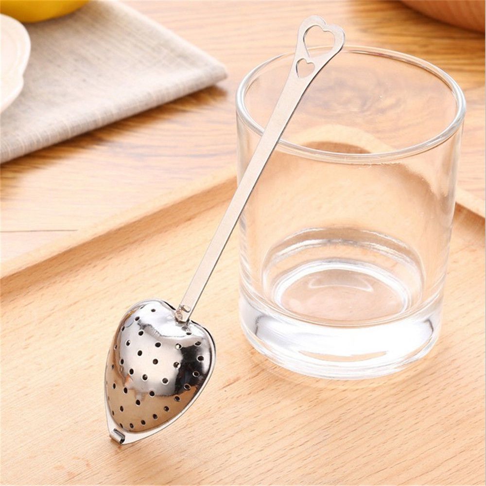 Heart Shape Stainless Steel Tea Infuser Sphere Mesh Tea Ball Bulk Tea Filter Diffuser Handle Seasoning Strainer Teapot Gadgets