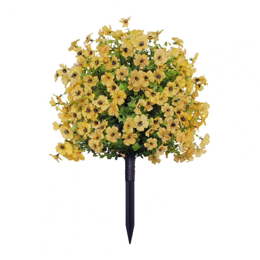 Artificial Stake Uv Resistant Artificial Flowers with Stakes for Indoor Outdoor Garden Porch Patio Wedding Party Decor Faux: green