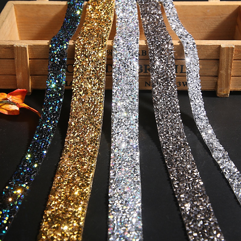 Goud En Zilver Rhinestone Trim Strass Fix Steentjes Glas Crystal Diamonds Voor Ambachten Steentjes Voor Kleding Diy Ketting