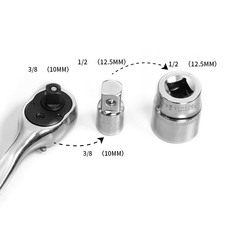 Skraldenøgle topnøgle adapter 1/4 " 3/8 " 1/2 " hun-til-han topnøgle konverter