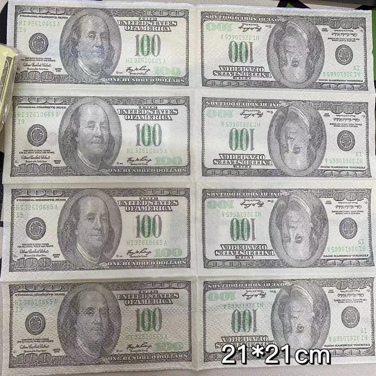 Imitation Dollars Portable Small Package Napkins Hand Towel Cartoon Handkerchief Paper Original Wood Pulp Napkins