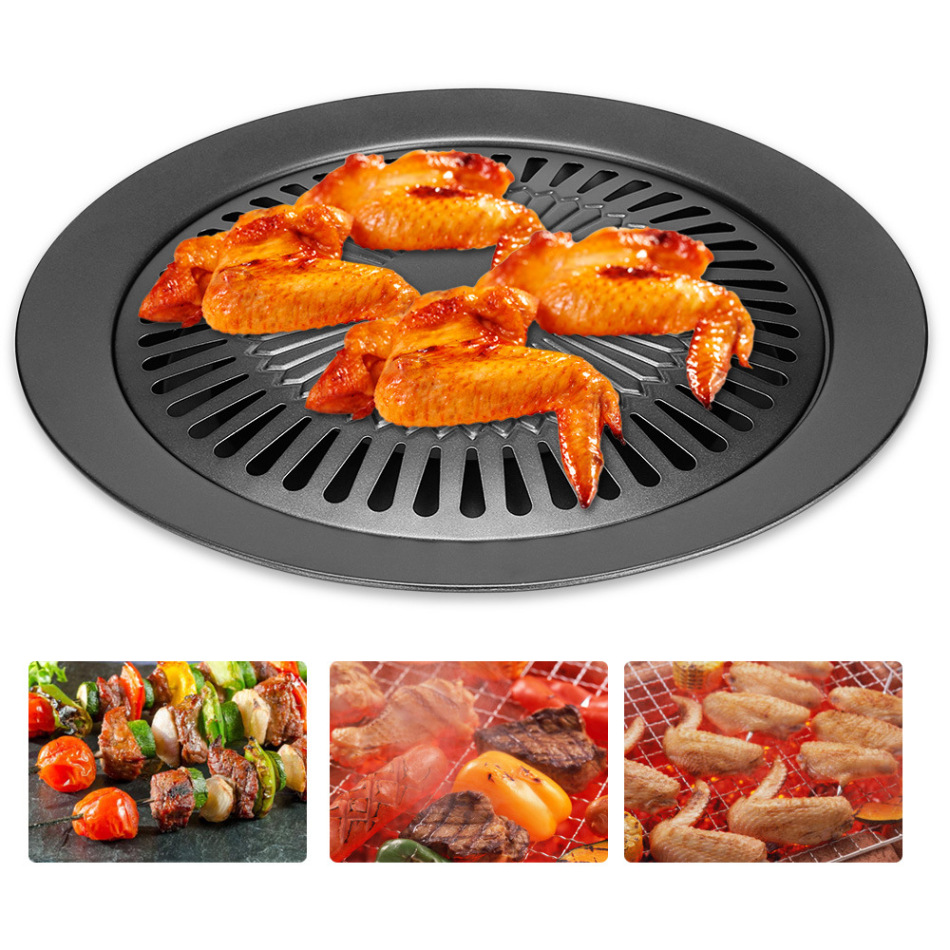Portable Stainless Steel BBQ Grill Non-stick Surface Folding Barbecue Grill Outdoor Camping Picnic Tool