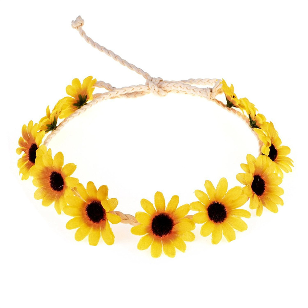 Daisy Wreath Fall-inspired Floral Crown Sunflower Crown Boho Headband For Outdoor Events Bride Accessories Flower Headdress