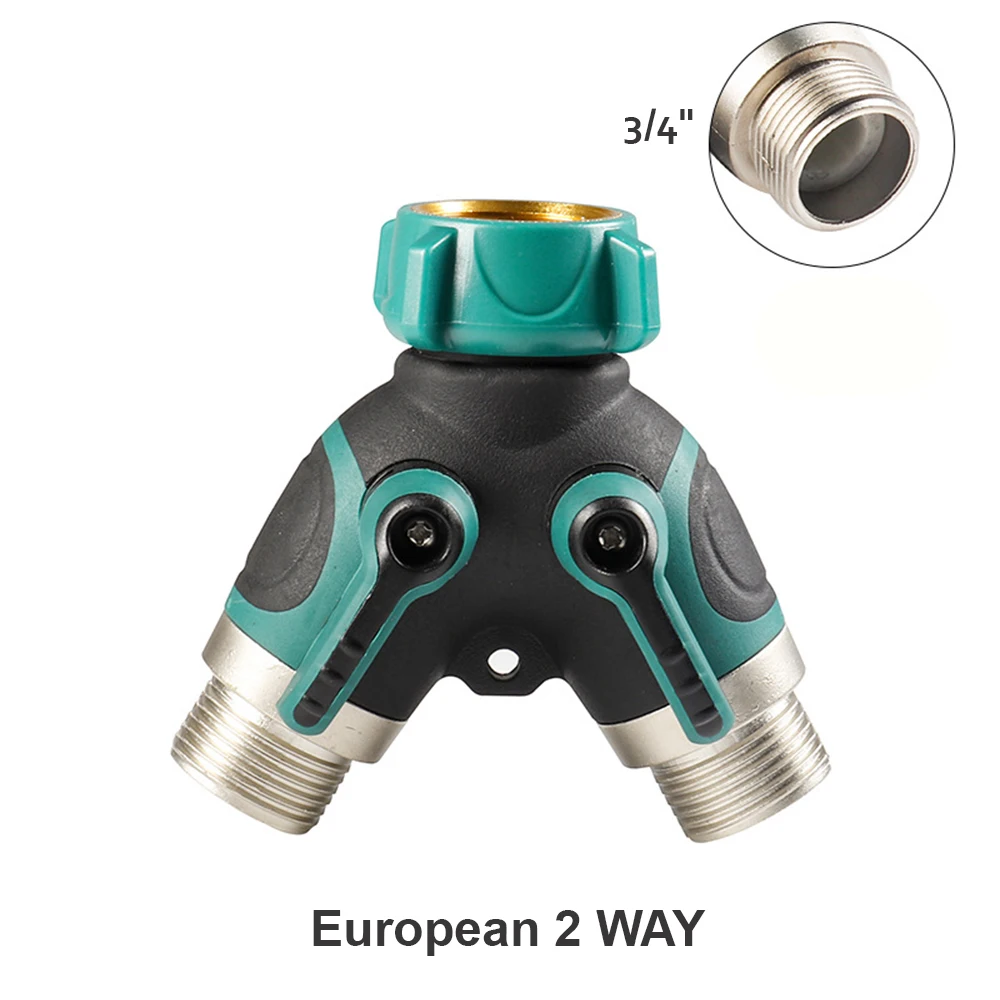 3/4 "Wasser verteiler 2 & 4 Wege, Garten y Schlauch anschluss Metallkörper, Schlauch teiler, Anschluss schlauch adapter, Schlauch teiler 2 oder 4 Ventile: green