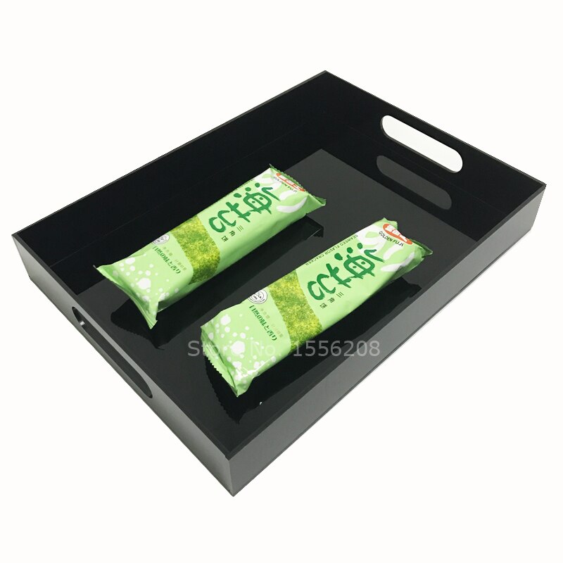 Bandeja multiusos rectangular de acrílico Lucite para servir pan, 11,42 pulgadas x 8,27 pulgadas x 1,65 pulgadas