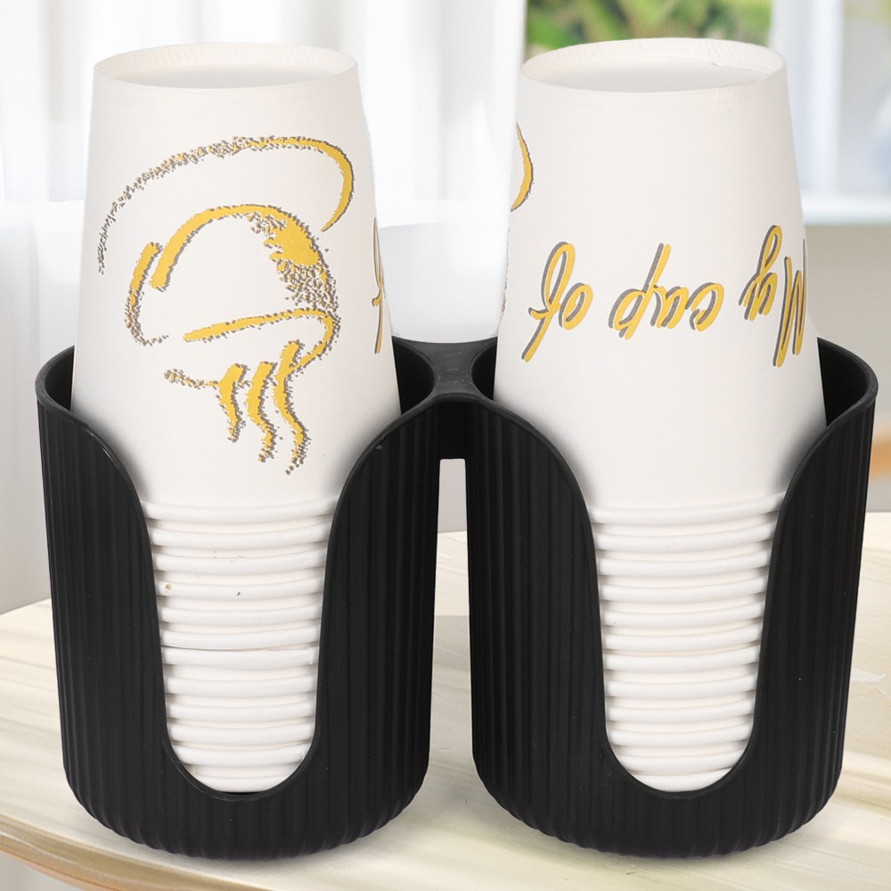 Distributeur de gobelets en plastique T1, porte-gobelet double pratique, stockage de gobelets en papier de poulet, présentoir de gobelets, fournitures pour la maison, évaluation
