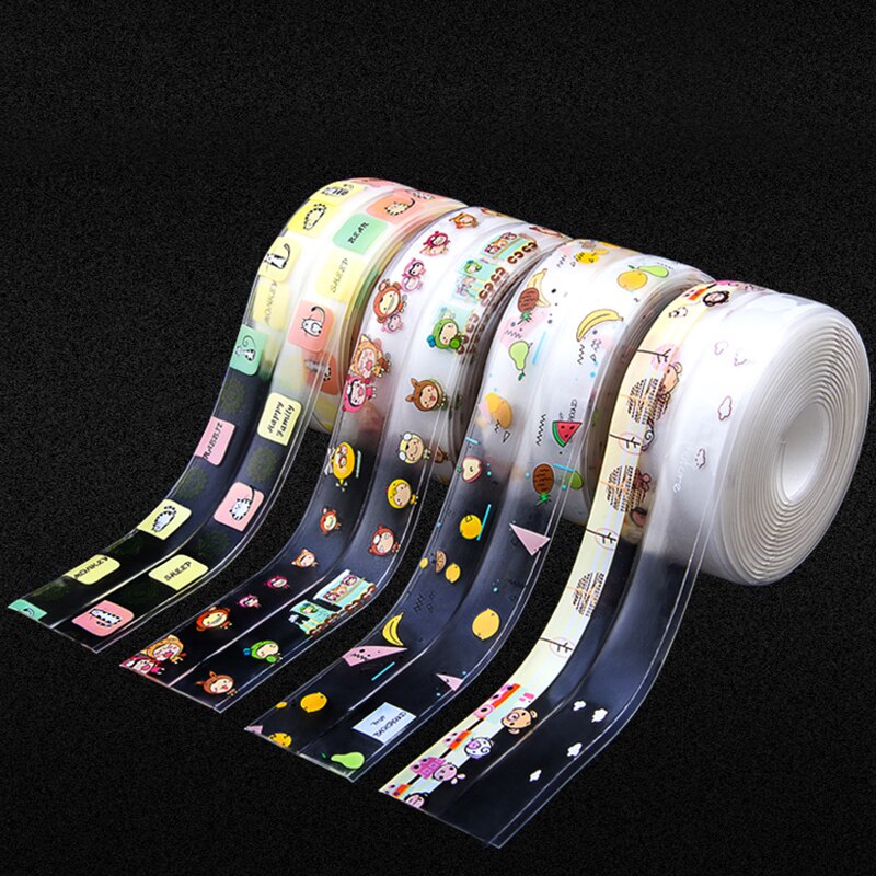 Multi Druck transparent 3,2 mx38mm Pvc Abdichtung Streifen Band Fenster Schlecht Küche Wasserdicht selbst-Klebstoff Naht Wc Ecke