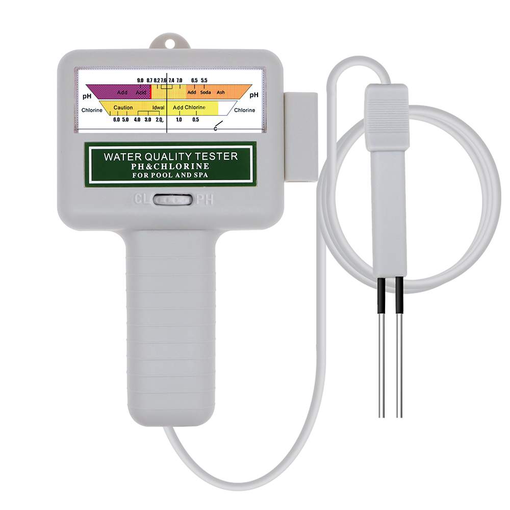 Détecteur de chlore 2 en 1, compteur PH et CL2, testeur de moniteur de chlore pour piscine, Spa, testeur de de l'eau de source chaude pour Aquarium: Marron