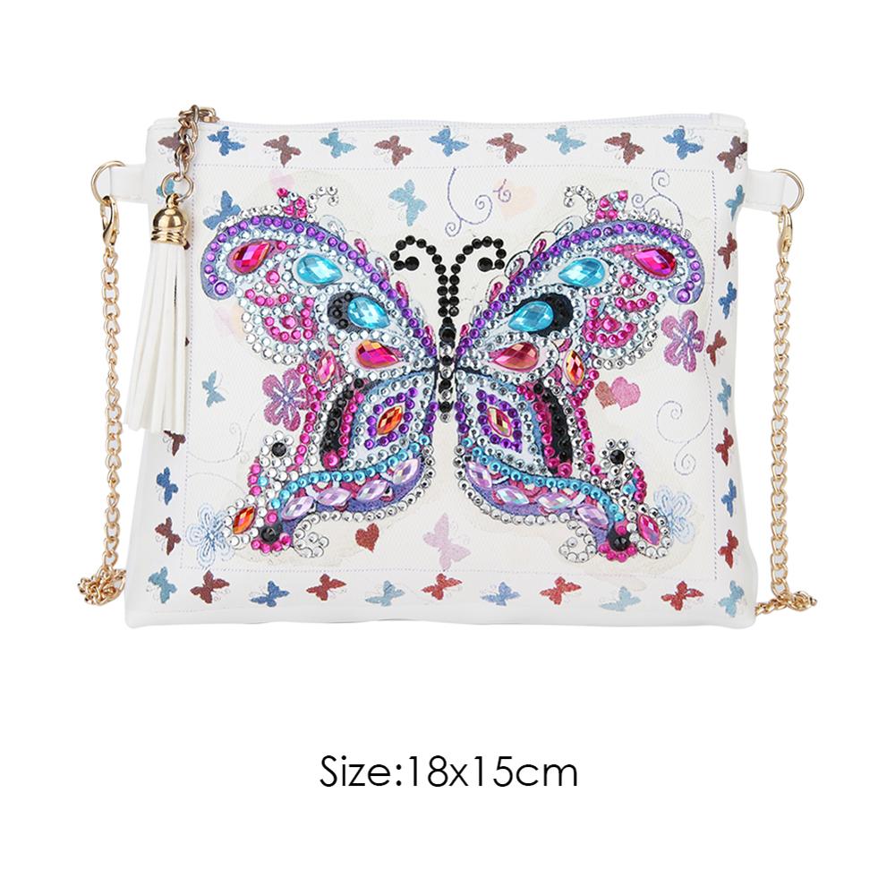 5d diy especial em forma de pintura diamante couro do plutônio crossbody sacos de embreagem corrente diy artesanato bordado flor pavão carteira: 02