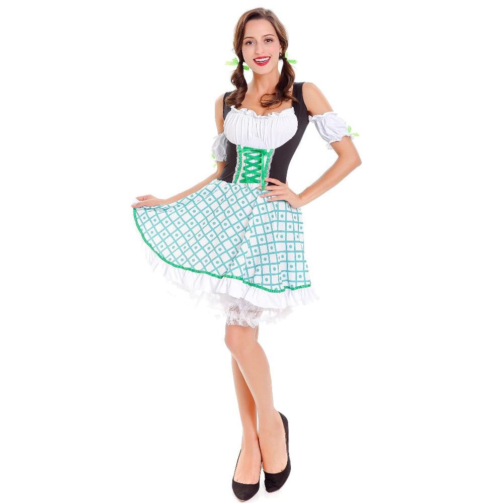 Duitsland Traditie Kostuum Dirndl Duitse Oktoberfest Beer Girl Kostuum Beierse Bier Wench Kostuum Maid outfit