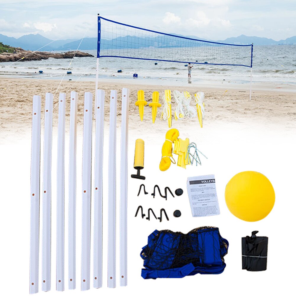 Foldable Tennis Accessories Mesh Outdooor Sports Volleyball Net Set Portable Badminton Adjustable Height Summer Beach Training