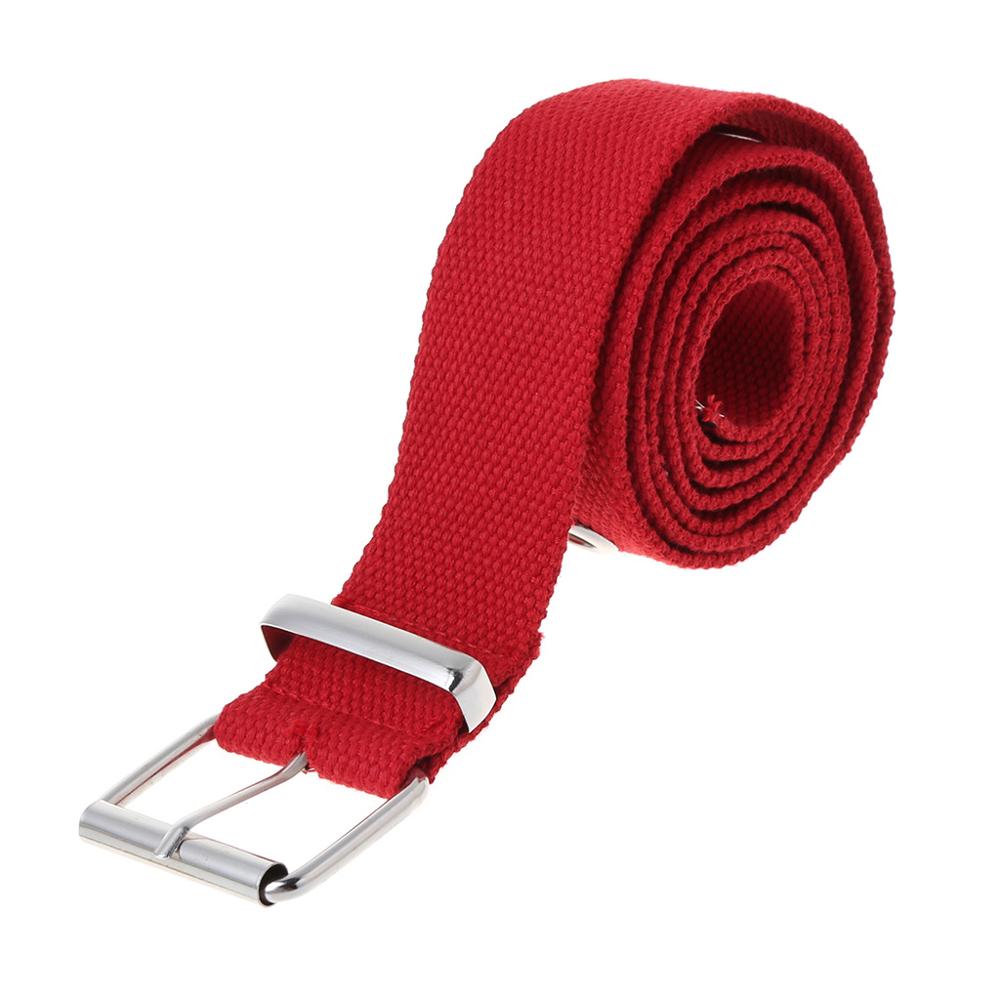 Canvas belt hollow out air hole korean style decoration belt unisex: Punainen