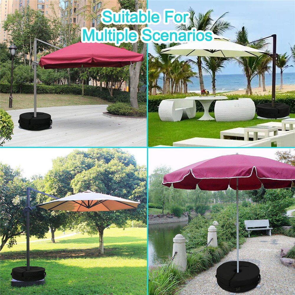 Gårdhave strandtelt base vægt taske til baldakin sand stat tilføje vægt rund paraply base sandpose til udendørs parasol parasol