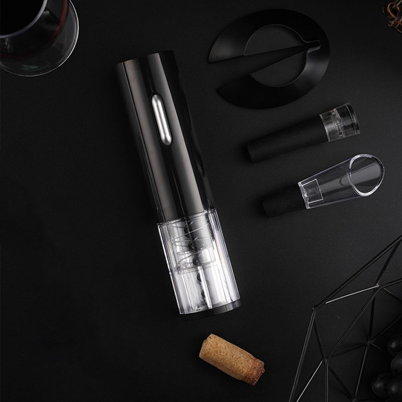 Dry Battery Electric Wine Opener Automatic Bottle Opener Corkscrew Red Wine Opener Foil Cutter Set for Kitchen Tool