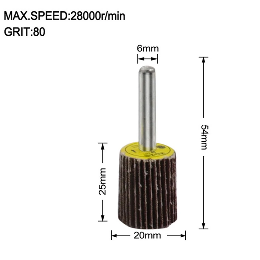 Ruedas de pulido con solapa de lijado, disco de lijado, papel de lija, vástago de 6mm, cabezal de muela abrasiva de grano 80 para herramienta rotativa, 1 ud.: Oro