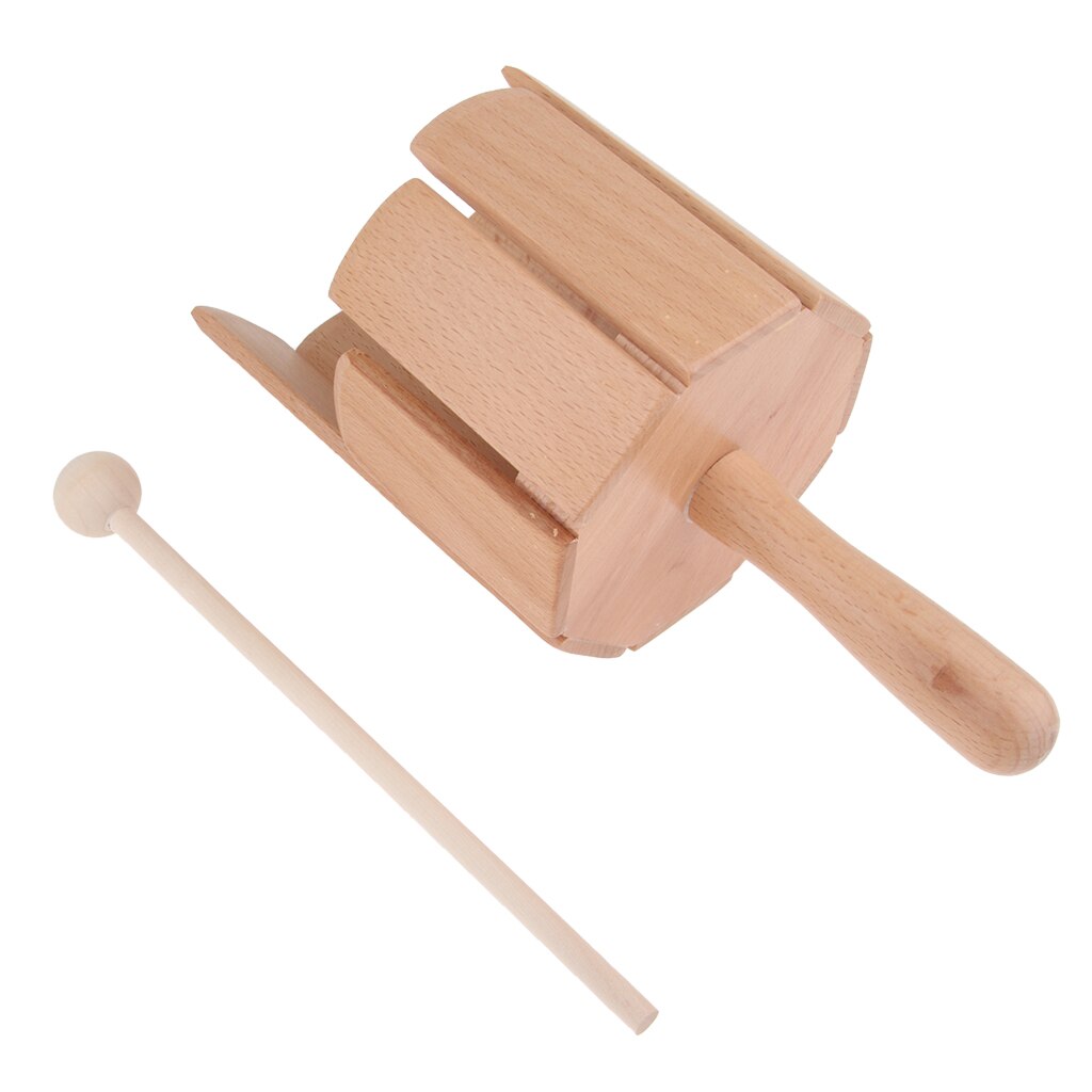 Wooden Multi Sound Percussion Tube Musical Instrument with Handle and Beater