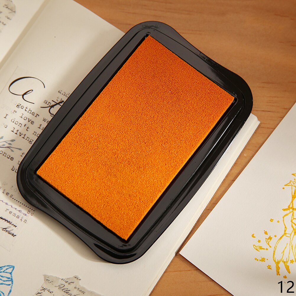 Tampon encreur Vintage pour timbres, 12 couleurs, grande taille, artisanat, bricolage, Scrapbooking, tampons d'encre en caoutchouc, tampons en papier, 6.5x9.8cm: Orange