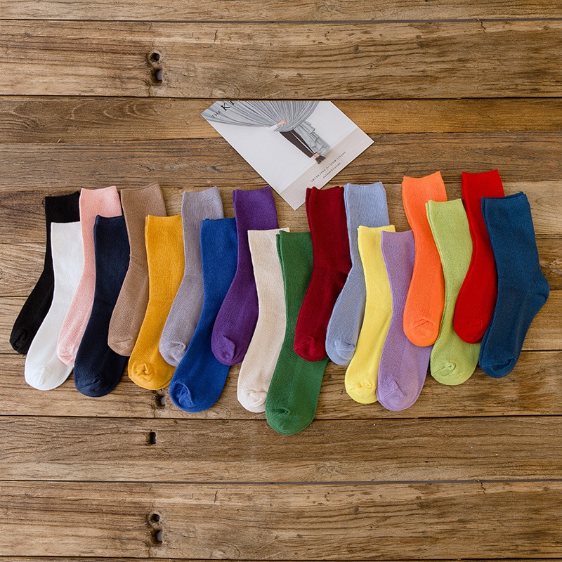 Rüschen Skateboard socken frauen streetwear frau calcetines de la mujer skarpetki kobieta skarpety Socke weiß regenbogen baumwolle können