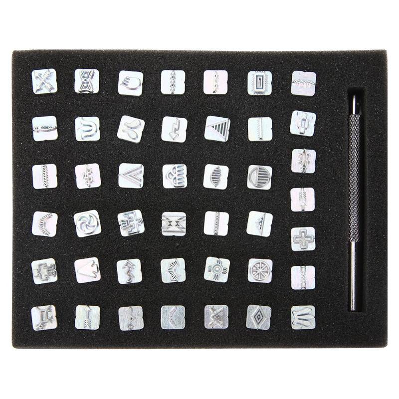 Craftool Carbon Steel Symbol Stamp Set 49 Stamps for Leather Marking Leather Craft Tools