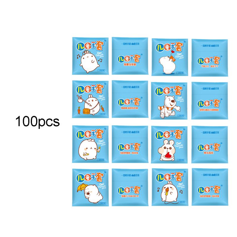 100 stuks pe plastic doorzichtige wegwerphandschoenen oliebestendig verdikt restaurant kinderen  h37f