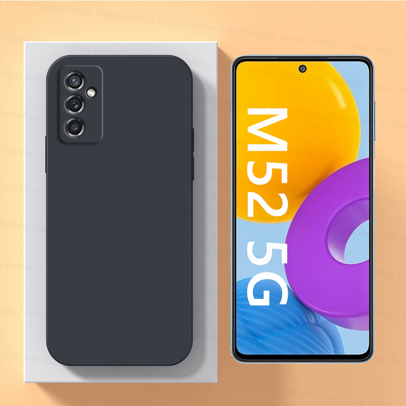 Voor Samsung Galaxy M52 5G Case Galaxy M23 M33 M53 M52 M12 A13 A33 A53 Cover Shockproof Vloeibare Siliconen telefoon Geval Samsung M52 5G
