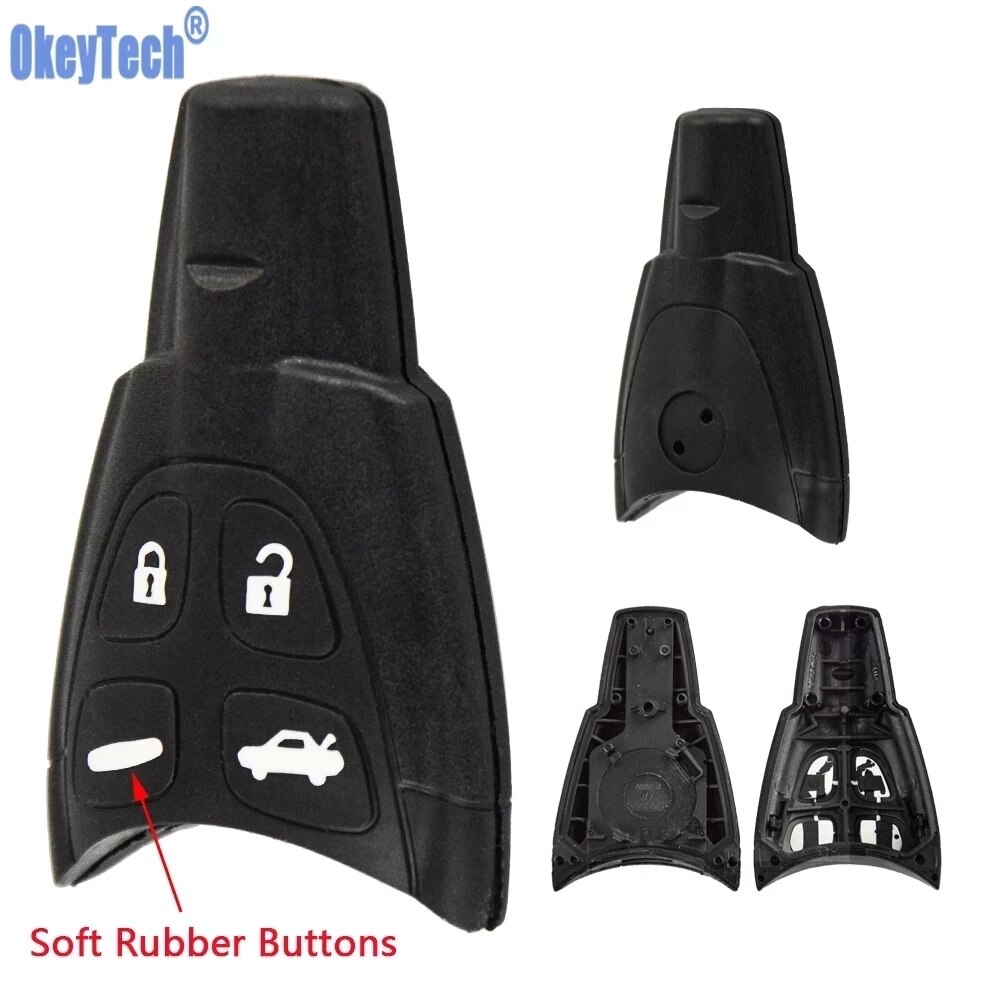 OkeyTech-carcasa para llave de coche, carcasa para mando a distancia de entrada sin llave, 4 botones, para SAAB 93 95 9-3 9-5 WF 4