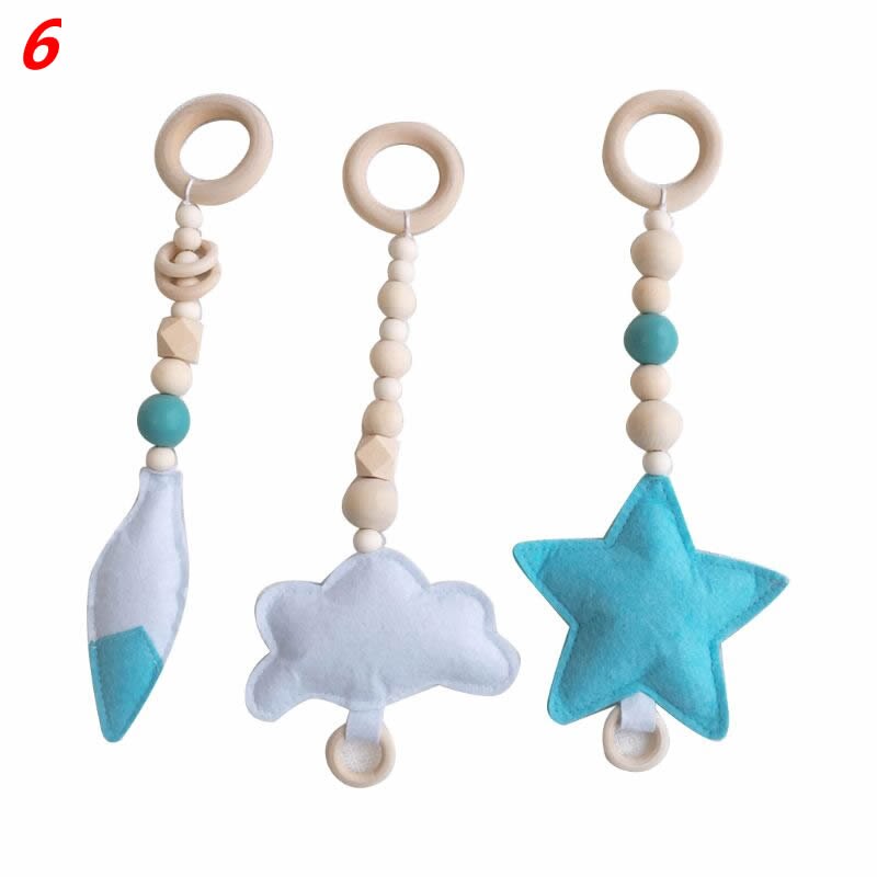 Nordic Stijl Ring-Pull Baby Gym Speelgoed Sensory Kwekerij Kinderkamer Baby Peuter Kleding Houten Frame Rack Decoratie L41D: 6