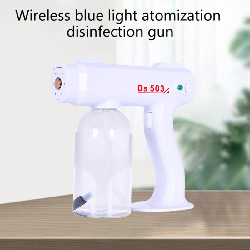 Handhold Wireless Electric Disinfection Sprayer Rechargeable Portable Household Blue Light Fogger Nano Spray Machine