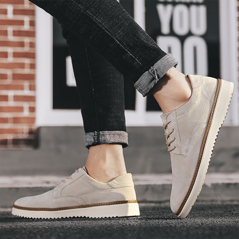 Mannen Sneakers Mode Oxford Casual Schoenen Mannen Comfortabele Lace Up Varkensleer Lederen Mannen Schoenen Chaussure Homme