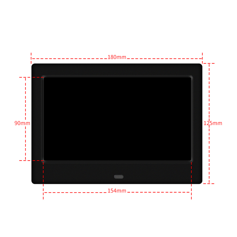 7" HD LED Cyfrowa Ramka na Zdjęcia MP3/MP4/Wideo/Zegar - 800x480 - USB/SD/MMC/MS - Pilot