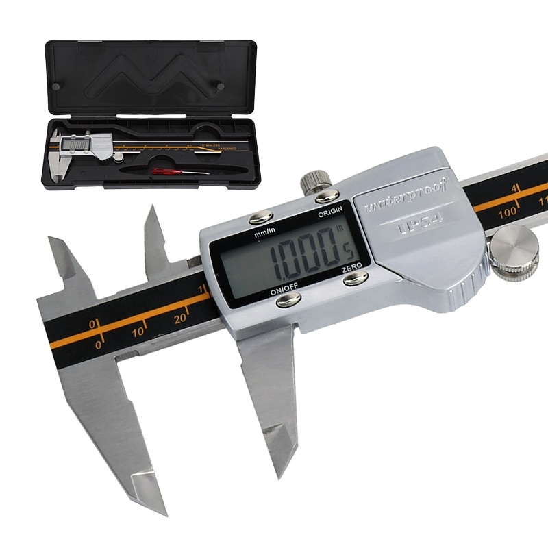 Electronic LCD Digital Display Vernier Calipers 0-150mm Stainless Steel IP54 Waterproof High Precision Calipers Measuring Tools