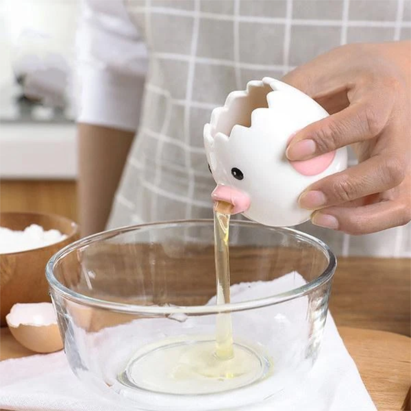 Ceramic Egg Separator for Baking Cartoon Chick Egg Divider White Egg Yolk Separator Egg Separator Tool Egg Holder