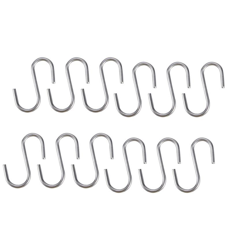 Ganchos en forma de S de 10 piezas, cierre de alambre de hierro resistente de acero inoxidable, perchas de utensilios, Perchero de puerta para cocina y hogar