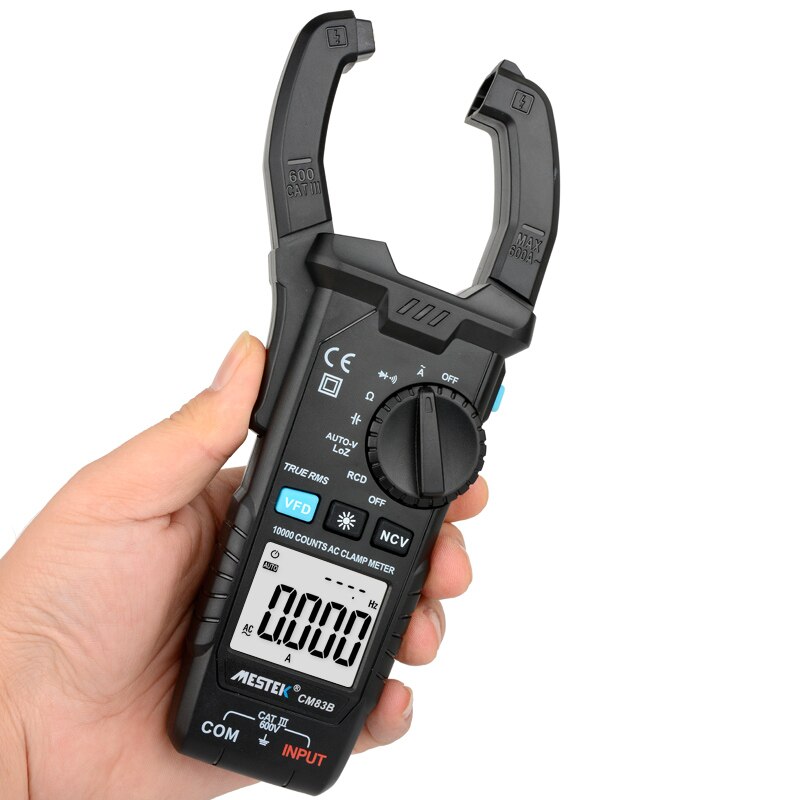 Digital Clamp Meter 600A AC Current AC/DC Voltage Ohm True RMS Auto Range VFD Capacitance NCV Tester Ammeter Multimeter