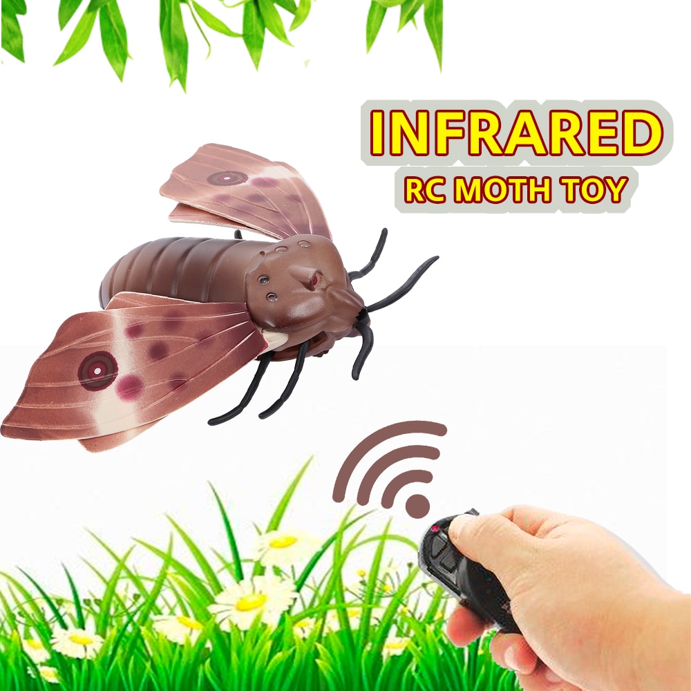 Remote Control Moth Toys Simulated Insect Toys Infrared Sensing Portable RC Toy for Kids