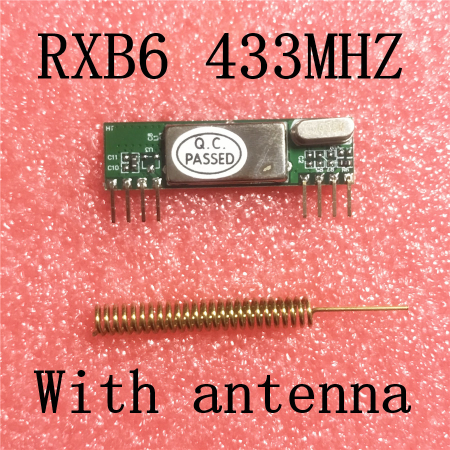 5 Pcs X RXB6 433Mhz Superheterodyne Draadloze Ontvanger Module Met Antenne