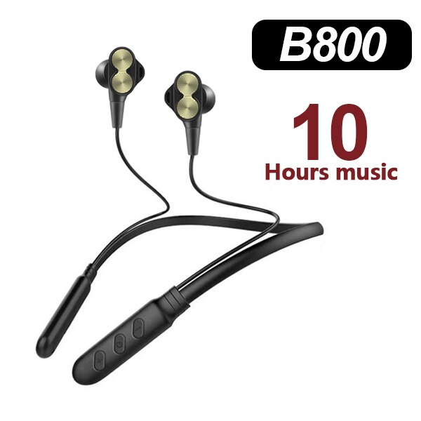 Cbaoooo  b800 bluetooth oordopjes draadloze koptelefoon sport stereo bluetooth oordopjes met microfoon voor telefoon: Goud  b800-10 uur