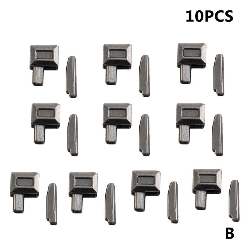 10 Set Metal Zipper Head Sliders Retainer Insertion Pin Zipper Top Stop Accessories Plug Zipper Repair Kit For Coat Home DIY: B black