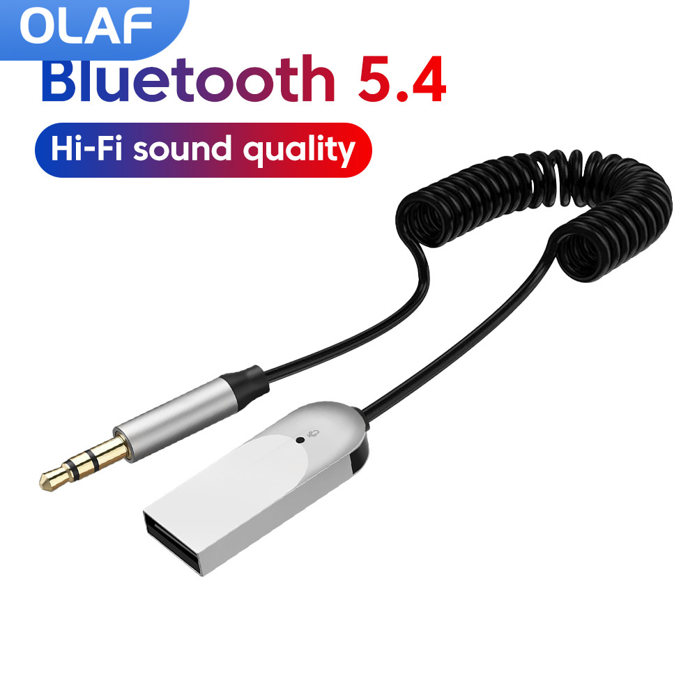Usb bluetooth 5.4 -mottaker aux bluetooth-adapter for bil 3.5mm- jack høyttaler auto håndfri bilstereo musikksender
