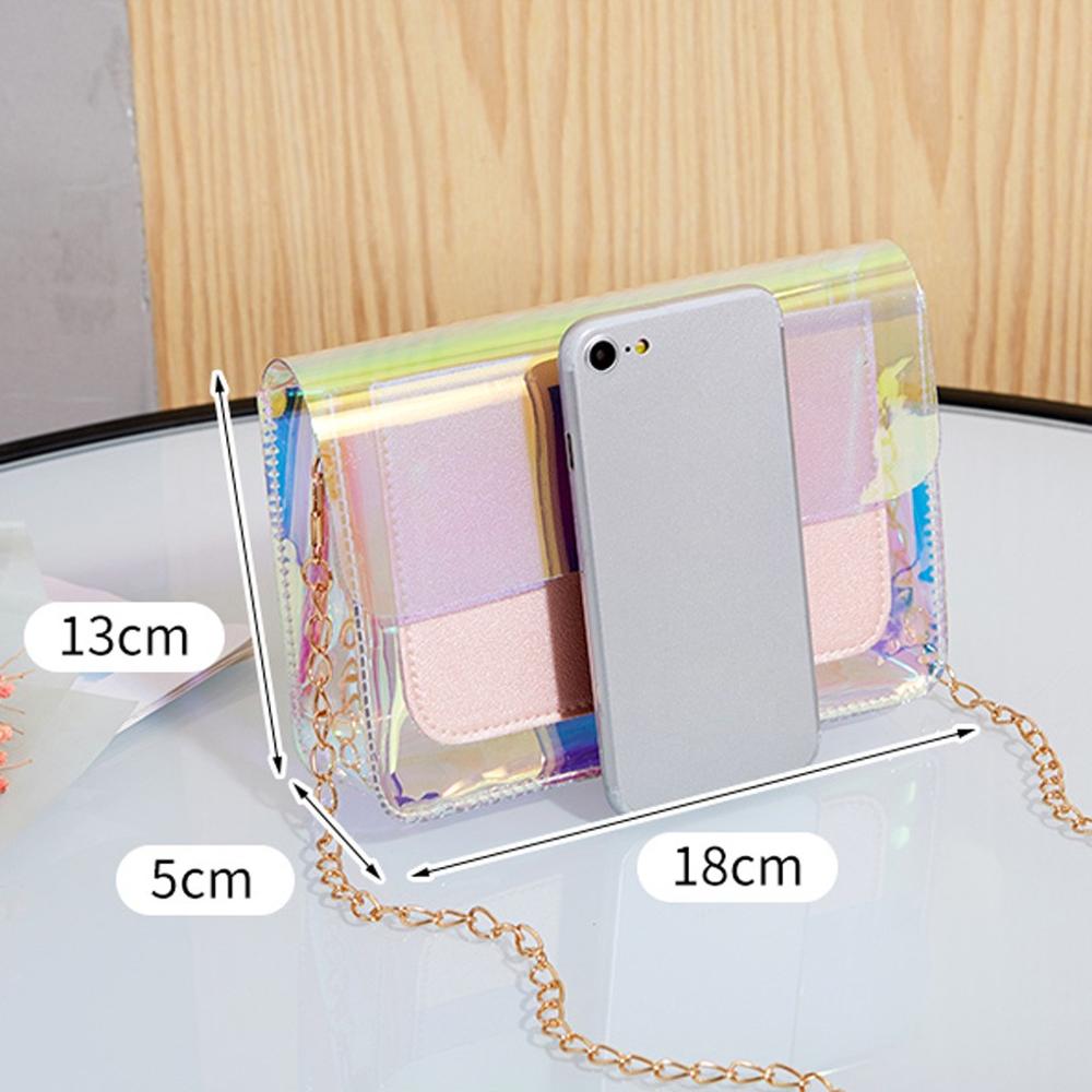 Kette Riemen transparent Umhängetasche Patchwork Frauen Strand Telefon Tasche Wasserdichte Reisetasche Schulter Tasche Handtasche Dame Taschen