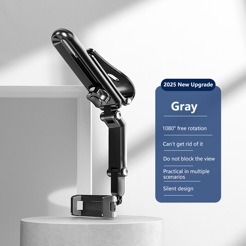 Good 1080° Multi-function Sun Visor Universal 360 Degree Rotating Phone Car Holder Rotatable and Retractable: black