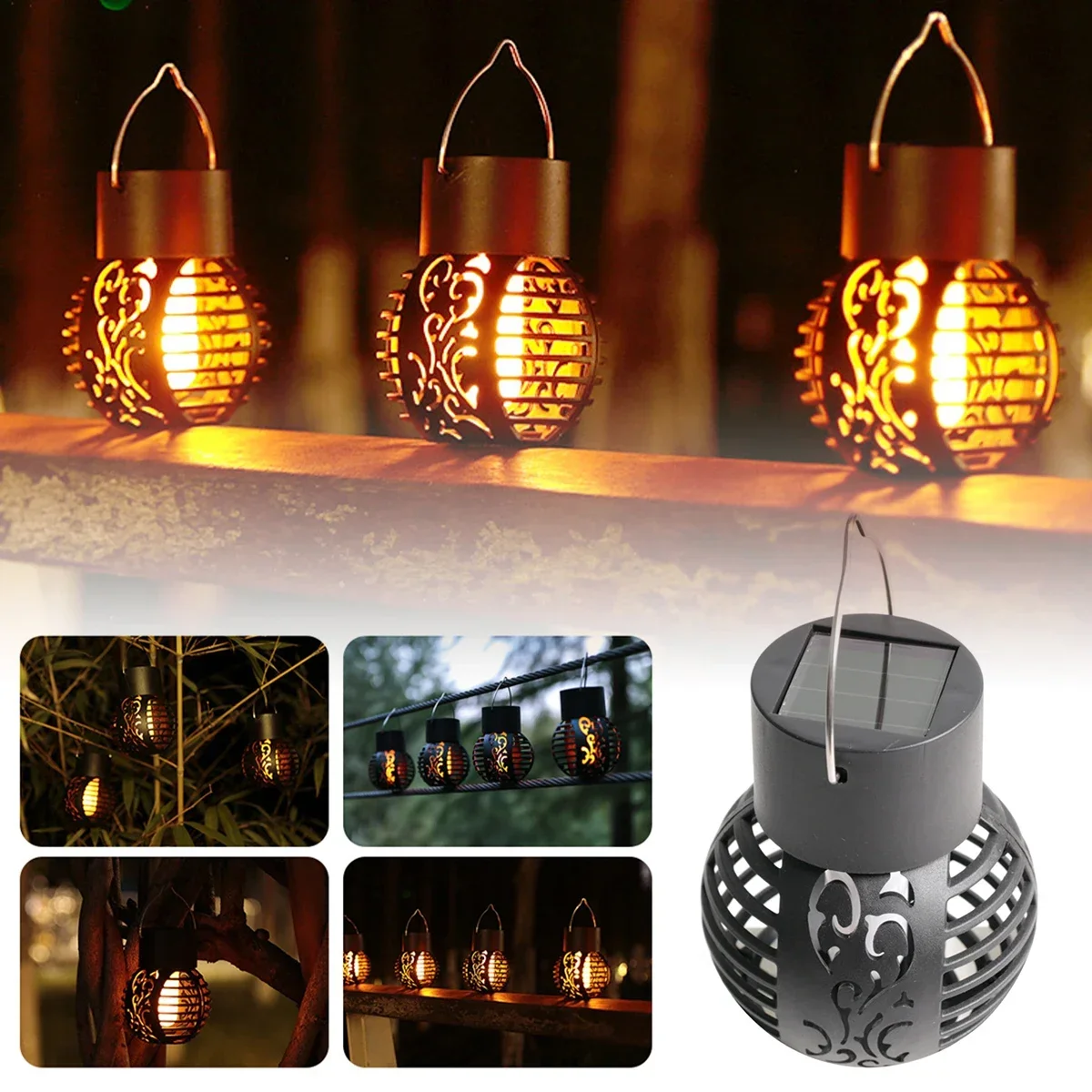 Solar- Flammen lampe Außen flamme kleine hängende Kugel Innenhof Villa Außen dekoration Dekoration Atmosphäbetreffend Flammen lampe