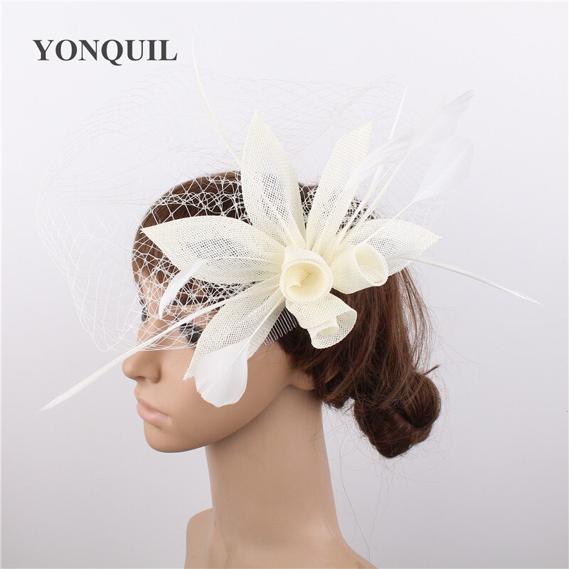 Mariage Imitation Sinamay dames chapeaux cheveux fascinateur chapeaux Cocktail pour les femmes attrayant voilage cheveux accessoires dame fête