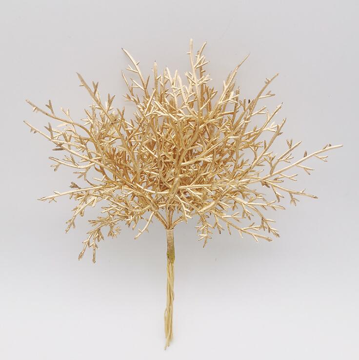 8/10/12/90/144 stücke Handwerk Blumen Materialien Diy Kasten Kranz Sammelalbum Staubblatt Beere Obst Bündel Gold Künstliche Pflanzen