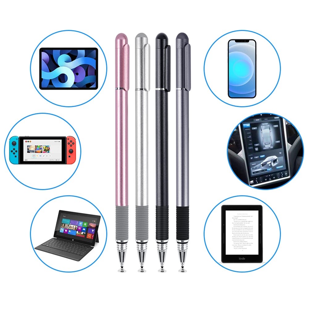 2 in 1 stylus kynä kosketusnäyttö piirustuskynä älypuhelimeen kapasitiivinen kynä tabletille ipad kannettava tietokone yleiskäyttöiset kapasitiiviset näytöt