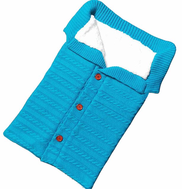 Warm Baby Blanket Knitted Newborn Swaddle Wrap Soft InfantSleeping Bag Footmuff Cotton Envelope For Stroller Accessories Blanket: 9