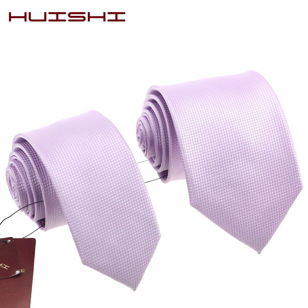 Huishi lilla lilla til mænd slank slips 6 cm bryllupskjole slips plaid business gravatas slank skjorte tilbehør
