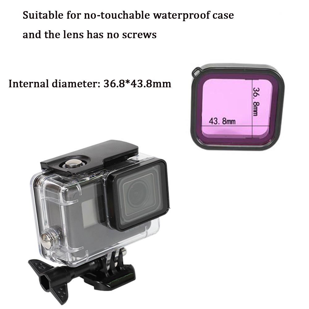 Filters Kit Red Magenta Snorkel Lens Color Filter for GoPro HERO 5 6 7 Black Waterproof Housing Case Dive Accessories: Magenta-509